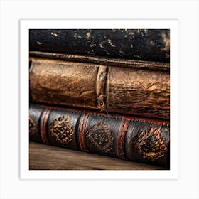 Old Books On A Wooden Table 2 Art Print