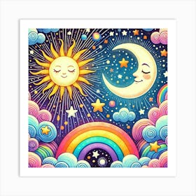 Sun And Moon In The Sky 1 Poster