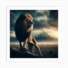 Lion In The Desert Art Print