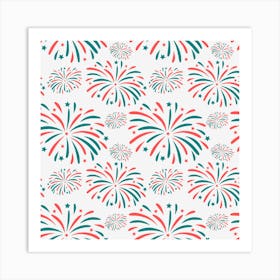 Fireworks Seamless Pattern Art Print