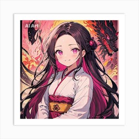 Nezuko Kamado ai Art Print