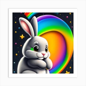 Rainbow Bunny 1 Art Print