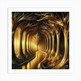 Golden Forest 13 Art Print