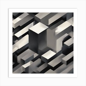 Abstract Cubes Art Print