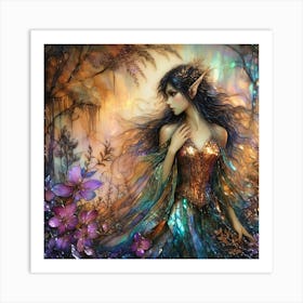 Elf In The Forest Art Print