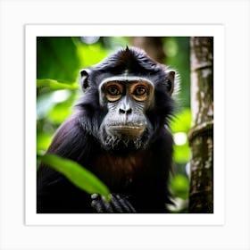 Black Endangered Nature Lowland Malaysia Mammal Buddhism Travel Beautiful Zoo Building Te (2) Art Print