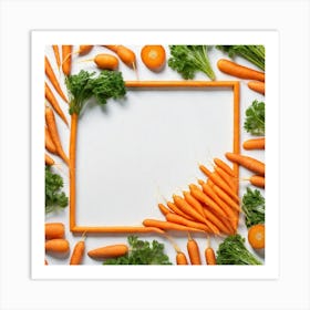 Carrots On White Background Art Print