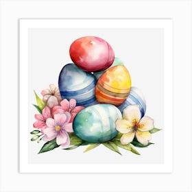 Watercolor Easter Eggs 3 Art Print