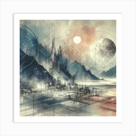 Cityscape Abstract Painting Art Print