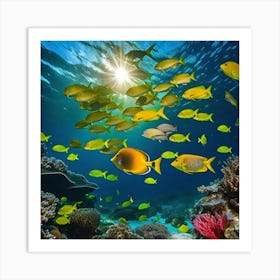 Coral Reef With Fishes Art Print