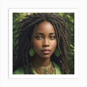 Green Goddess with Ebony Grace Art Print