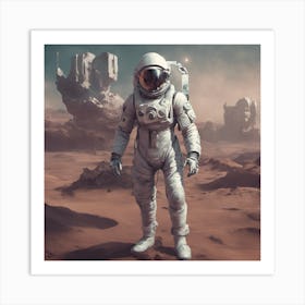 Spaceman On Mars Art Print