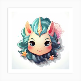 Unicorn Head 2 Art Print