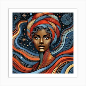 Skyvessa Celestial Portrait Art Print