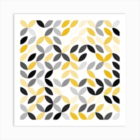 Yellow And Grey Leaves Art Print