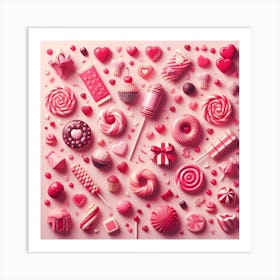 Valentine's Day, candy pattern 1 Art Print