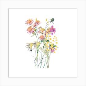 Dahlias.Printed wall painting, high-level art. Art Print