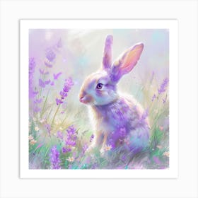 Bunny In Lavender Art Print