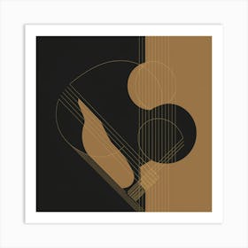 Abstract Black And Gold Art Print