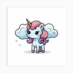 Cute Unicorn 390 Art Print