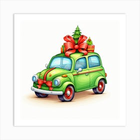 Christmas Car 3 Art Print