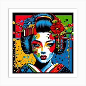 Creativel Geisha Illustration 128 Art Print