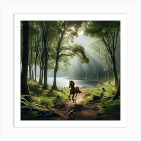 Horse In The Forest 1 Art Print