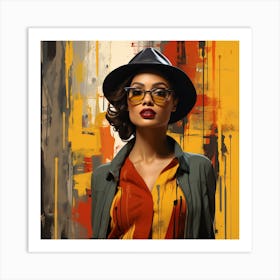 Woman In A Hat 20 Art Print