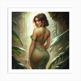 Sexy Woman In The Jungle Art Print