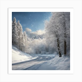 Snowy Road Art Print