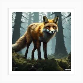 Red Fox In The Forest 65 Art Print