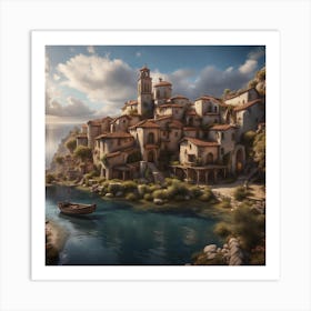 Village By The Sea Art Print