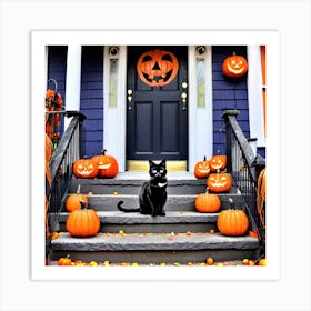 Halloween Porch Art Print