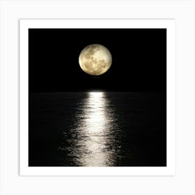 Full Moon Over Water Art Print