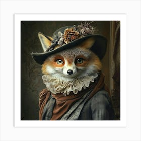 Victorian Fox Art Art Print