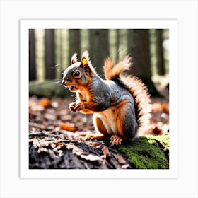 Squirrel In The Forest 133 Art Print