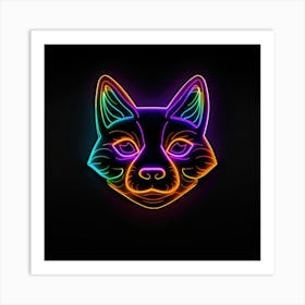 Neon Fox 3 Art Print