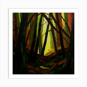 Forest Abstratpanting 1 Art Print