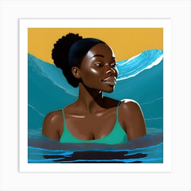 Black Girl In The Ocean Art Print