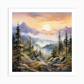 Misty Mountains Art Print