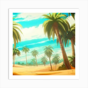 Palm Trees In The Desert Art Print