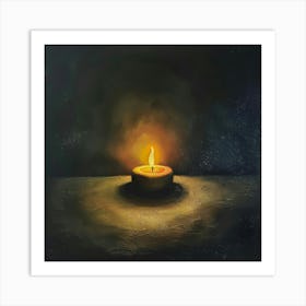 Lit Candle Art Print