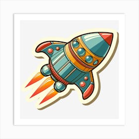 Rocket Ship Sticker Art Print