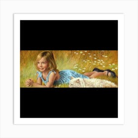 Little Girl And Dog Art Print