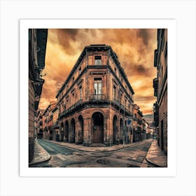 Sunset In A City Art Print