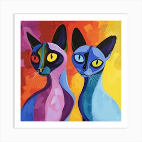 Kisha2849 Burmese Cats Colorful Picasso Style No Negative Space B396db97 4a62 4a4f 988f 148b9a19da61 Art Print