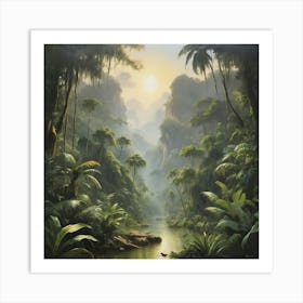 Jungle River paintings art print 3 Art Print