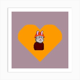 Rabbit In A Heart Art Print