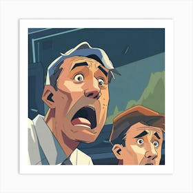 Two Men Looking At Each Other 1 Art Print