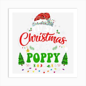 First Christmas As A Poppy Funny Holiday Santa Hat Groovy Art Print